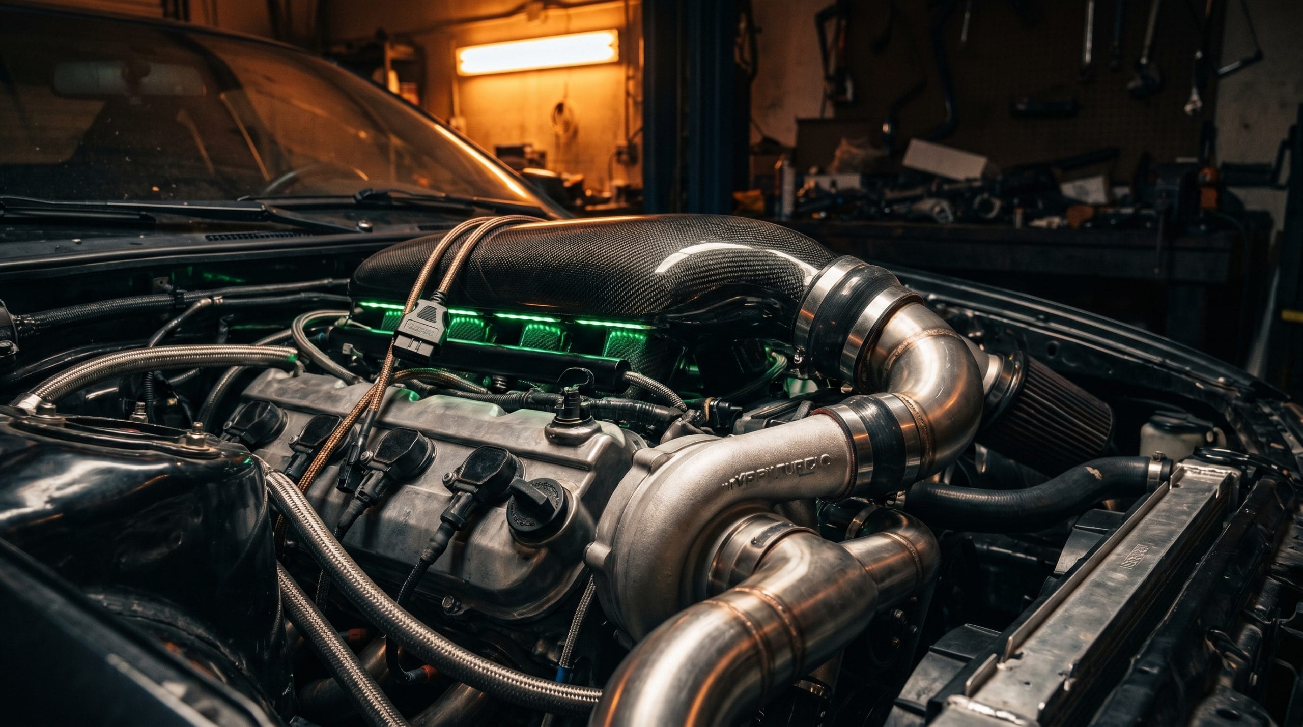 EcuRemapPro motor con hibridación turbo carbono fibra Palma Mallorca